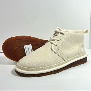 Mens UGG Neumel Natural Lace Up Hemp Canvas Chukka Boots in Natural 9